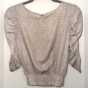 Paper Crane off-white dotted cinched blouse size Small